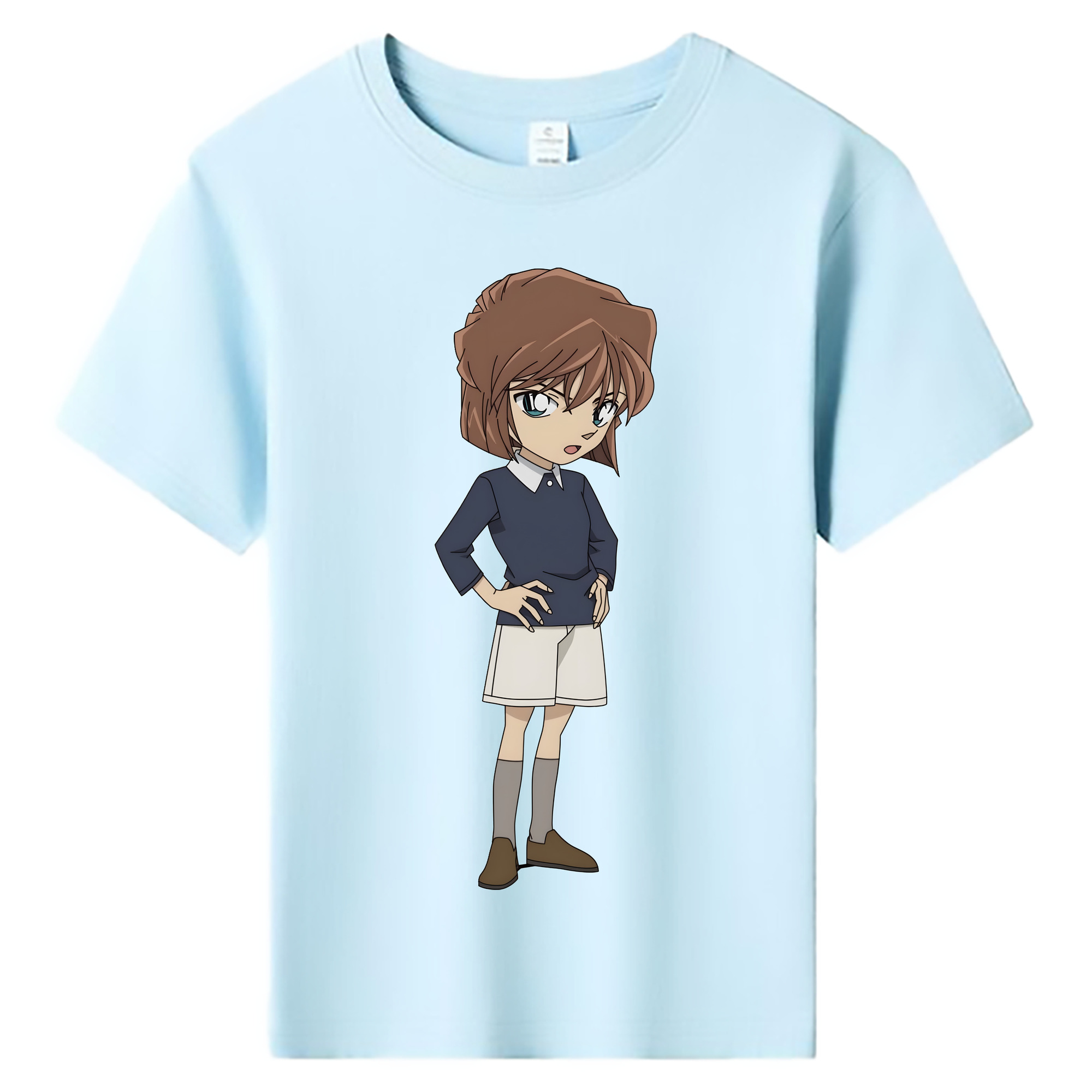 （画像用） 名探偵コナン 灰原 哀 はいばら あい Detective Conan Anita Hailey、Vi Graythorn Haibara Ai 綿100％キッズTシャツ（フロントプリント）
